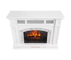 62" White Marble Grand Electric Fireplace Console -Home Furnishing Store 810617766 A0 4