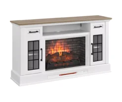 60" White 2-Door Electric Fireplace Console 18 60" White 2-Door Electric Fireplace Console -Home Furnishing Store 810618088 A0 2
