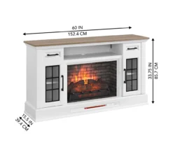 60" White 2-Door Electric Fireplace Console 23 60" White 2-Door Electric Fireplace Console -Home Furnishing Store 810618088 A6