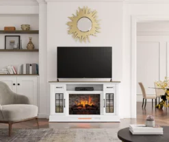 60" White 2-Door Electric Fireplace Console 14 60" White 2-Door Electric Fireplace Console -Home Furnishing Store 810618088 B0 2