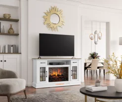 60" White 2-Door Electric Fireplace Console 15 60" White 2-Door Electric Fireplace Console -Home Furnishing Store 810618088 B0 3