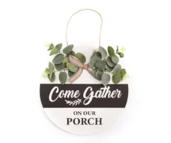 "On Our Porch" Greenery Hanging Wall Decor