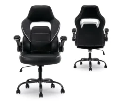 White & Black Faux Leather Gaming Chair -Home Furnishing Store 810618952 A0 10