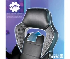 White & Black Faux Leather Gaming Chair -Home Furnishing Store 810618952 A0 6