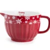 Red & White Holiday Ceramic Batter Bowl
