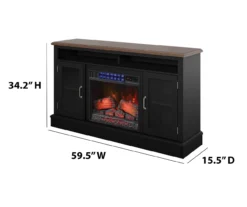 59.5" Black CoolGlow Electric Fireplace & Fan Console -Home Furnishing Store 810620259 A6