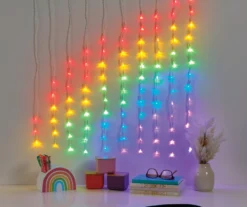 Glow-Up Rainbow LED Curtain Light Set, (2.8' X 2.13')