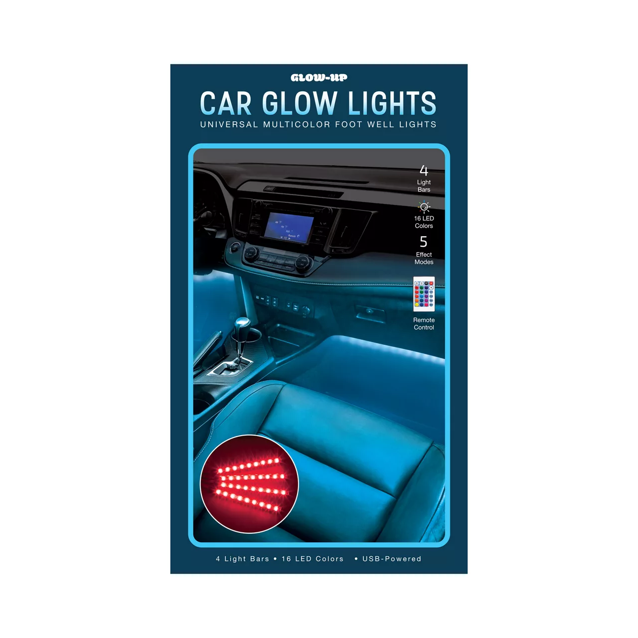 Glow-Up Car Glow Multi-Color Foot Well Light Set, 4-Count 10 Glow-Up Car Glow Multi-Color Foot Well Light Set, 4-Count - Image 10