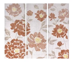 Blush Floral & Gray Leaves 3-Piece Canvas Art Set