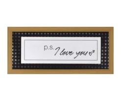 "P.S. I Love You" Rattan Weave Framed Wall Decor