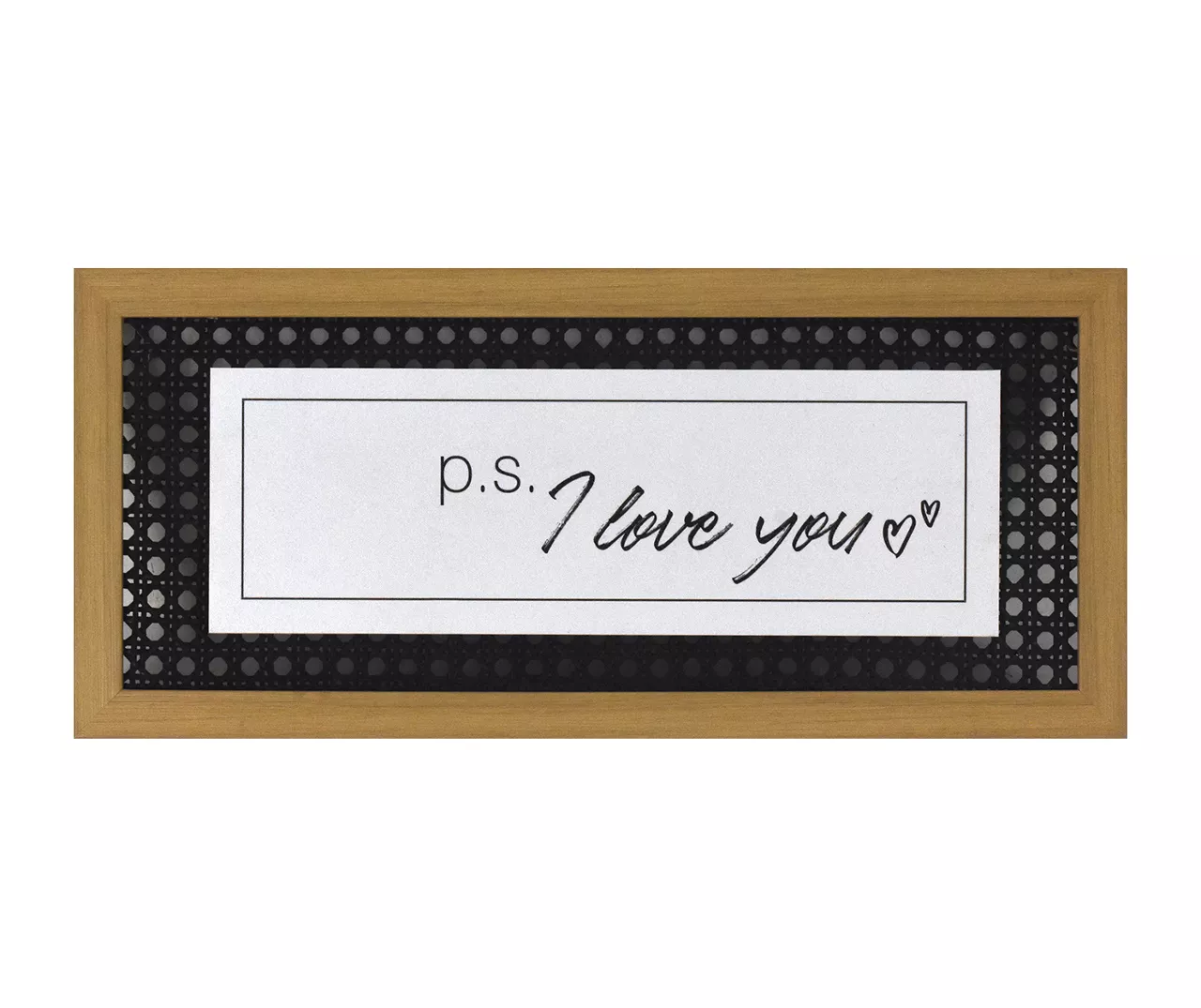 "P.S. I Love You" Rattan Weave Framed Wall Decor 1 "P.S. I Love You" Rattan Weave Framed Wall Decor