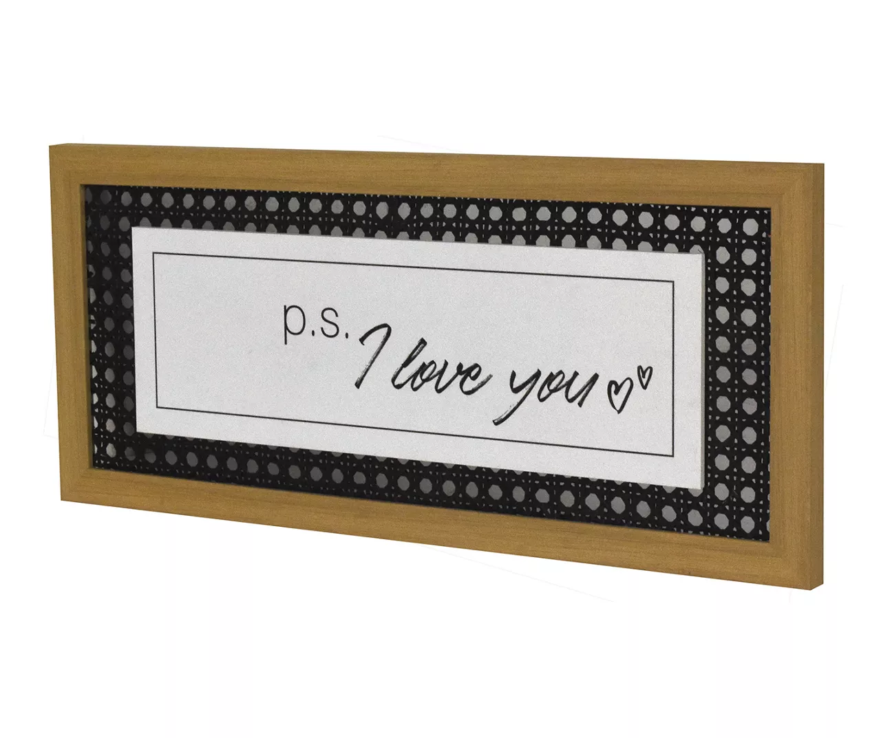 "P.S. I Love You" Rattan Weave Framed Wall Decor 2 "P.S. I Love You" Rattan Weave Framed Wall Decor - Image 2