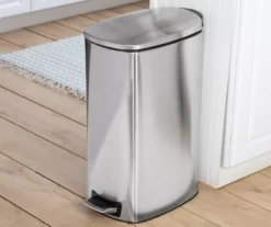 Stainless Steel 10.5-Gal. Pedal Soft-Close Slim Trash Can -Home Furnishing Store 810669702 A0 7