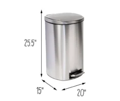 Stainless Steel 13-Gal. Pedal Soft-Close Trash Can -Home Furnishing Store 810669704 A0 8