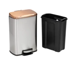 Silver & Rose Gold Stainless Steel 2-Piece Pedal Soft-Close Trash Can Set 11 Silver & Rose Gold Stainless Steel 2-Piece Pedal Soft-Close Trash Can Set -Home Furnishing Store 810669709 A0 3