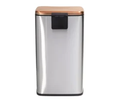 Silver & Rose Gold Stainless Steel 2-Piece Pedal Soft-Close Trash Can Set 12 Silver & Rose Gold Stainless Steel 2-Piece Pedal Soft-Close Trash Can Set -Home Furnishing Store 810669709 A0 4