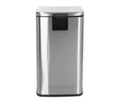 Stainless Steel Rectangular 2-Piece Pedal Soft-Close Trash Can Set 12 Stainless Steel Rectangular 2-Piece Pedal Soft-Close Trash Can Set -Home Furnishing Store 810669710 A0 4