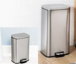 Stainless Steel Rectangular 2-Piece Pedal Soft-Close Trash Can Set 15 Stainless Steel Rectangular 2-Piece Pedal Soft-Close Trash Can Set -Home Furnishing Store 810669710 A0 7