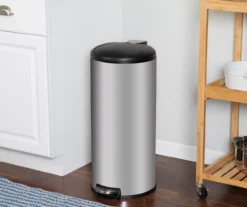 Stainless Steel & Black 8-Gal. Round Pedal Soft-Close Trash Can -Home Furnishing Store 810669722 A0 7