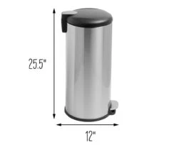 Stainless Steel & Black 8-Gal. Round Pedal Soft-Close Trash Can -Home Furnishing Store 810669722 A0 8