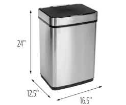 Stainless Steel & Black 13-Gal. Motion Sensor Trash Can -Home Furnishing Store 810669723 A0 5