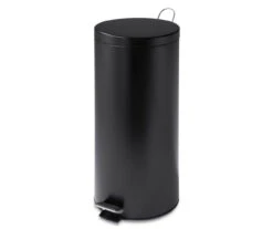 Matte Black Stainless Steel 8-Gal. Round Pedal Trash Can -Home Furnishing Store 810669725 A0 7
