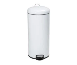 White Stainless Steel 8-Gal. Round Pedal Soft-Close Trash Can -Home Furnishing Store 810669726 A0 5