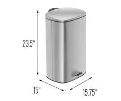 Stainless Steel 10.5-Gal. Rectangular Pedal Soft-Close Trash Can -Home Furnishing Store 810669727 A0 8