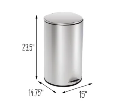 Stainless Steel 10.5-Gal. Semicircle Pedal Soft-Close Trash Can 15 Stainless Steel 10.5-Gal. Semicircle Pedal Soft-Close Trash Can -Home Furnishing Store 810669728 A0 8