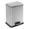 Stainless Steel 15.3-Gal. Rectangular Pedal Soft-Close Trash Can