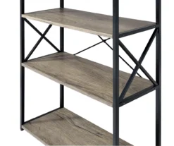 Corday Gray Wood 4-Shelf Open Bookcase 8 Corday Gray Wood 4-Shelf Open Bookcase -Home Furnishing Store 810680821 A8