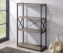 Corday Gray Wood 4-Shelf Open Bookcase 7 Corday Gray Wood 4-Shelf Open Bookcase -Home Furnishing Store 810680821 B0 2