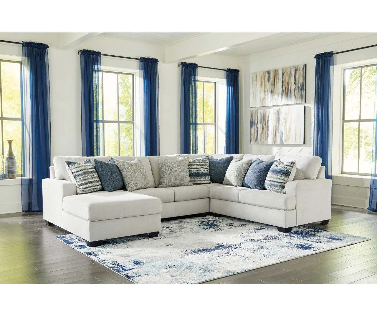 Signature Design By Ashley Lowder Stone 4-Piece Sectional With Left-Facing Chaise 2 Signature Design By Ashley Lowder Stone 4-Piece Sectional With Left-Facing Chaise - Image 2